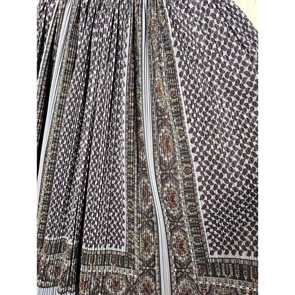 Women's Peasant Style Paisley Print Midi Skirt Stretchy - Picture 4 of 9